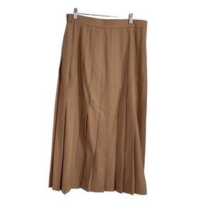 Vintage NWT Talbots Wool Pleated Midi Skirt Made in USA Beige Tan Sz 14